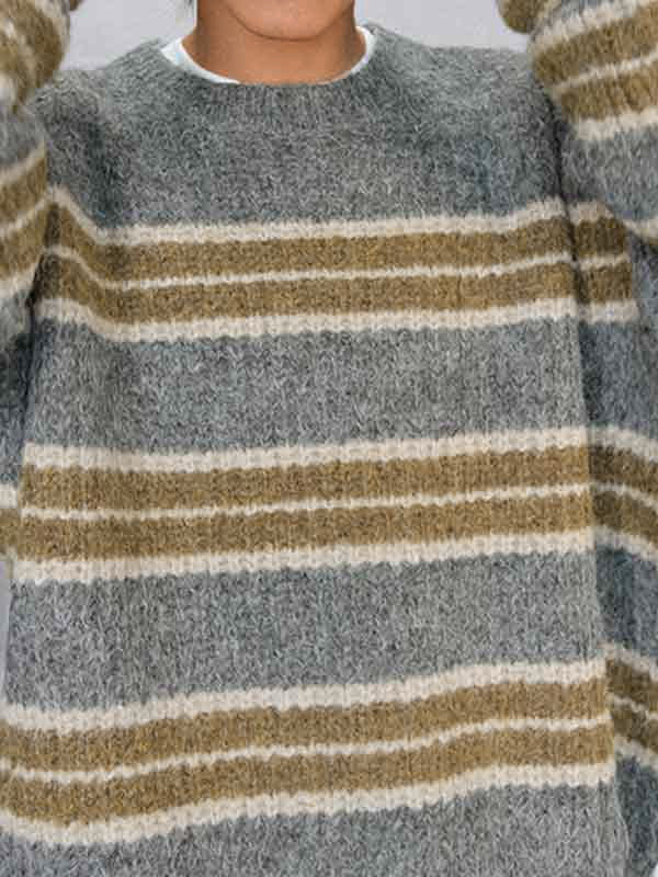 Men's Contrast Color Stripe Cozy Knit Sweatshirt-1