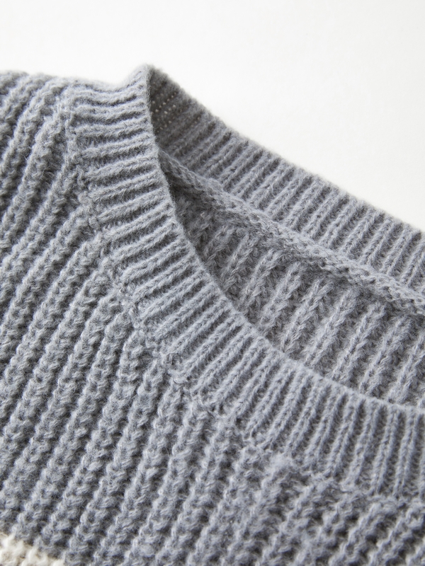 Men's Contrast Color Stripe Cozy Knit Sweatshirt-6