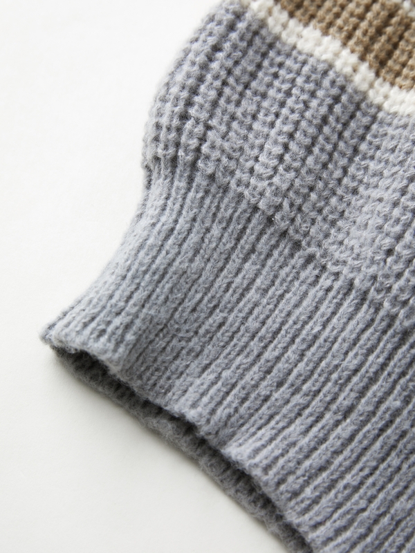 Men's Contrast Color Stripe Cozy Knit Sweatshirt-8