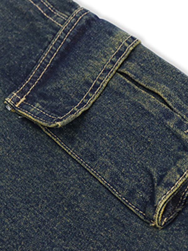 Men's Different Pocket Design Cargo Jeans-5