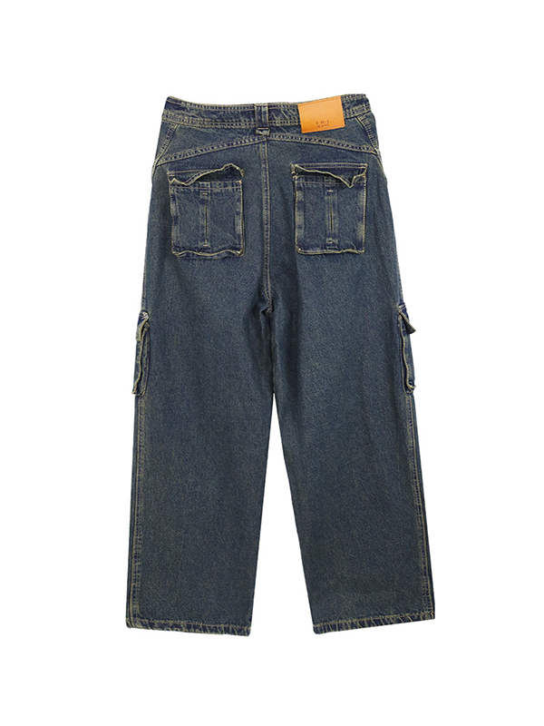 Men's Different Pocket Design Cargo Jeans-4