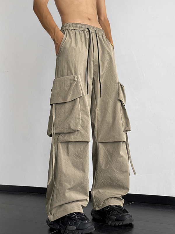 Men's Multi Pocket Drawstring Cargo Pants-2