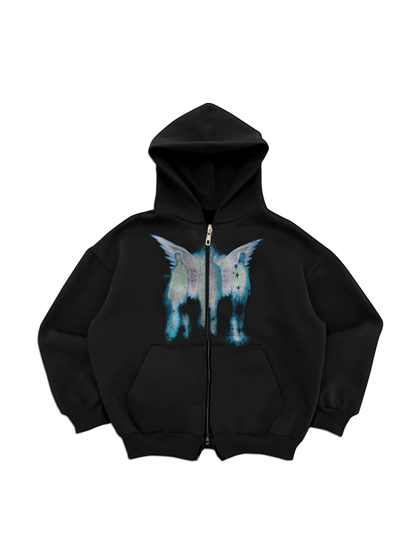Men's Street Laser Graphic Print Oversized Hoodie-1