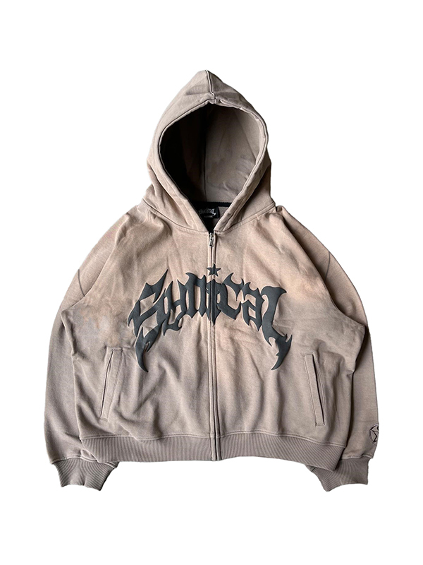 Men's Gothic Letter Print Oversized Hoodie-1