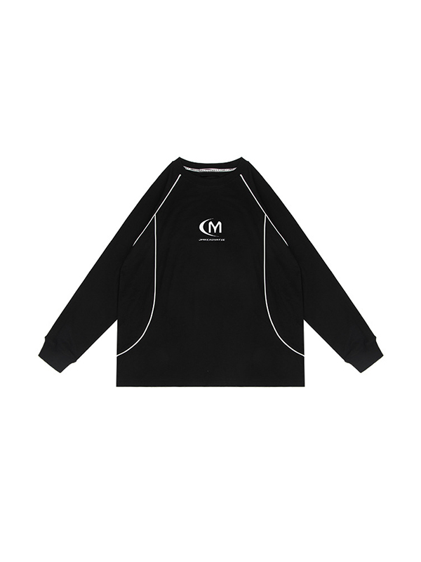 Men's Vintage Letter Print Splice Sweatshirt-4