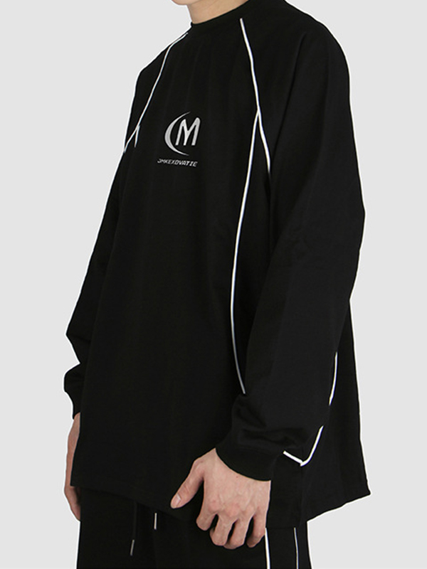 Men's Vintage Letter Print Splice Sweatshirt-1