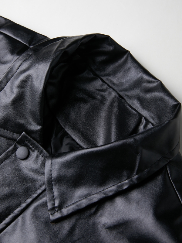 Oversized Black Faux Leather Jacket-7