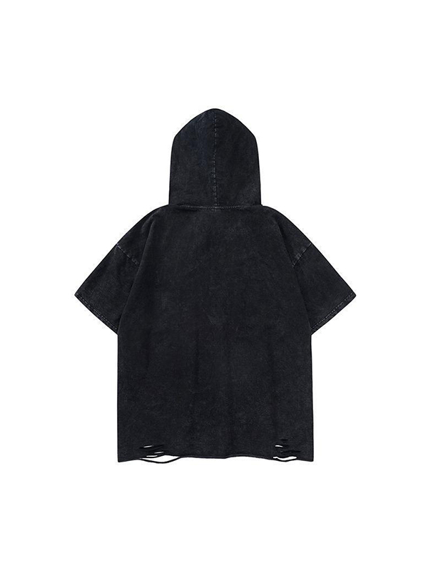 Little Devil Dark Style Palm Print Short Sleeves-1