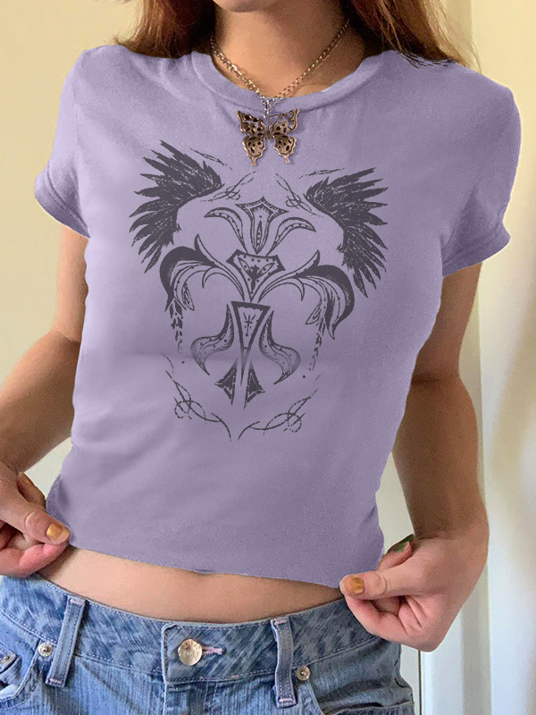 Vintage Wings Cross Hand Printed Tee-1
