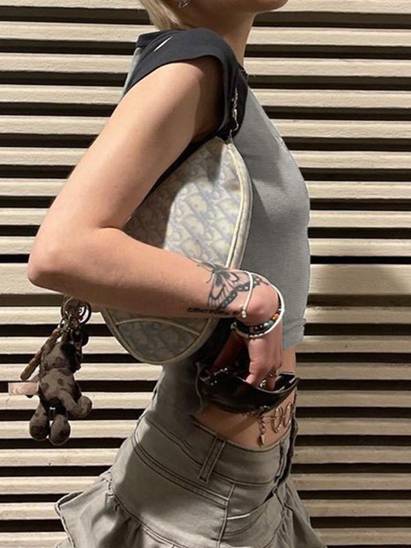 Vintage Guitar Raglan Sleeve Crop Top-1