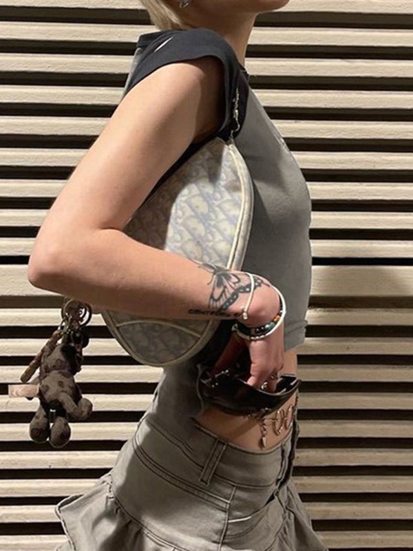 Vintage Wing Print Raglan Short Sleeve Tee-1