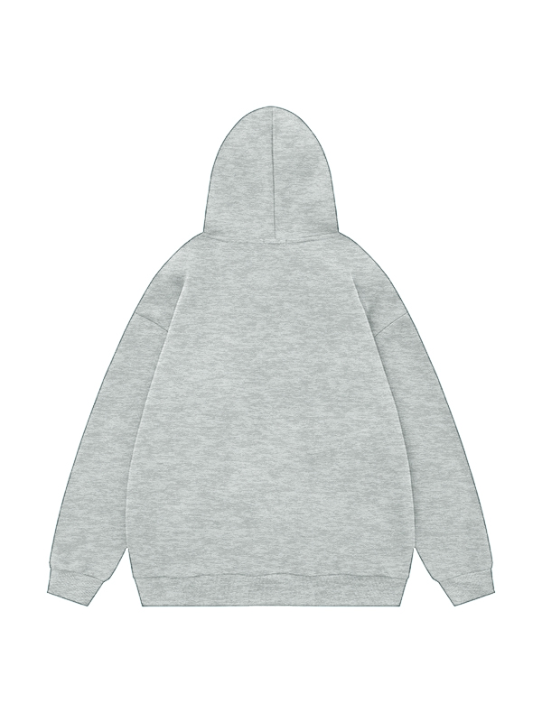 Solid Color Stretchy Hem Loose Oversized Hoodie-1