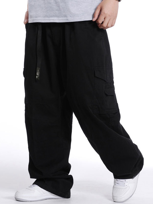 Men's Buckle Belt Loose Cago Pants-1