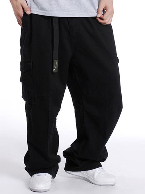 Men's Buckle Belt Loose Cago Pants-2