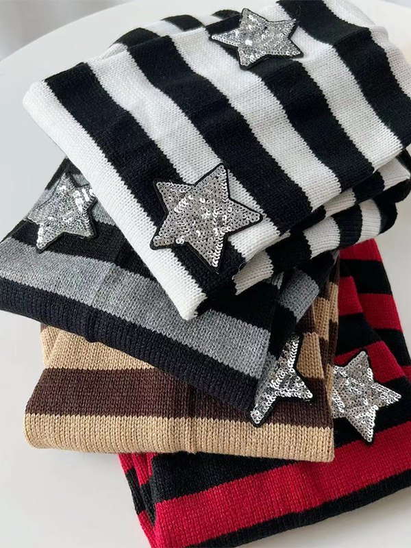 Sequin Star Striped Leg Warmer-3