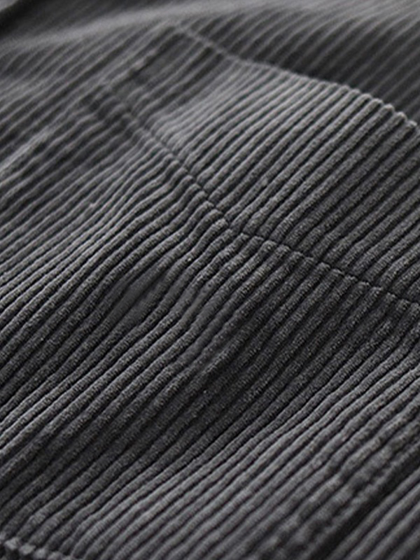 Men's Vintage Corduroy Long Sleeve Buttoned Shirt-4