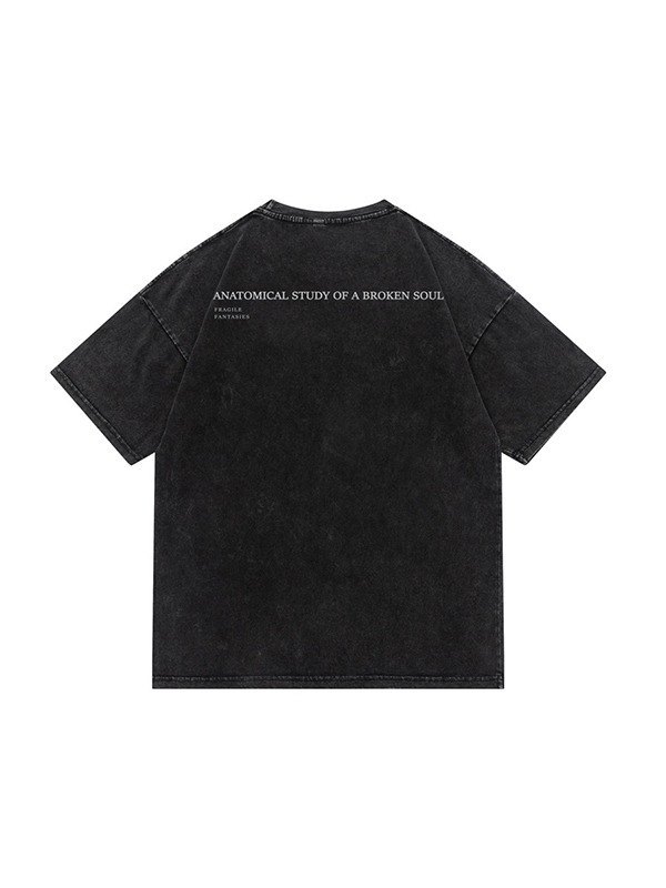 Men's Washed Skull Graphic Tee-3