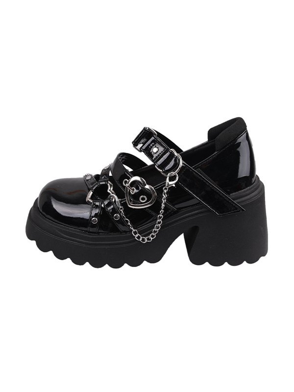 Heart Chain Platform High Heels-5