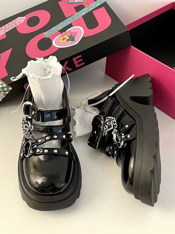 Heart Chain Platform High Heels-1