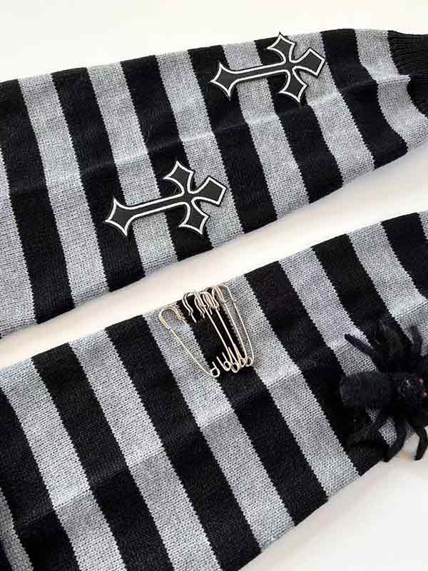 Cross Stripe Print Leg Warmer-1