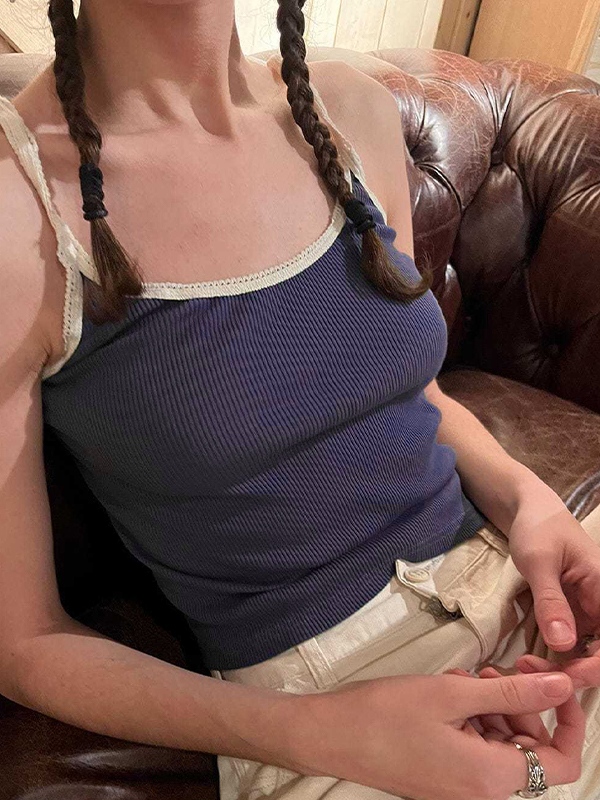 Delicate Trim Splice Cami Top-2