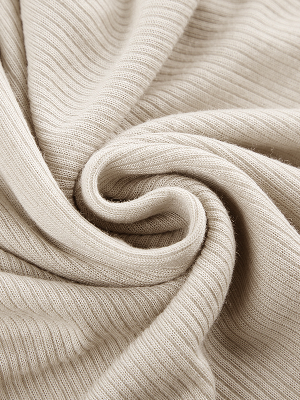 Solid Off Shoulder Slim Long Sleeve Knit-7