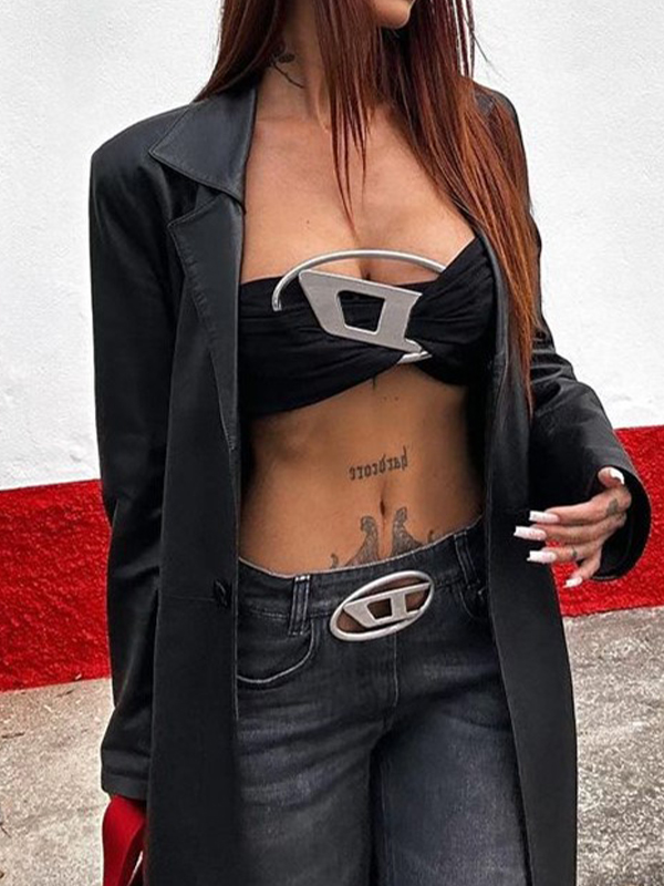 Metal Decor Ultra Short Bandeau Top-3