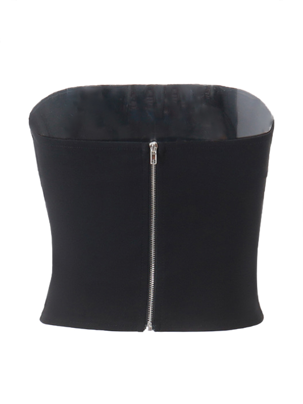 Cutout Ruffled Splice Bandeau Top-6